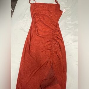 Inspired Hearts Asymmetrical Red Dress